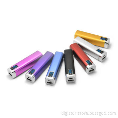 Power Bank Digital, 2,200-3,000mAh, Lipstick Power Bank Customized